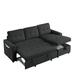 78.5" Sectional Sofa L-Shaped Upholstered Sofa Couch w/Storage Chaise, Multifunction 4-seat Fabric Reversible Couch Sleeper Sofa