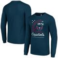 Men's Starter Navy Washington Capitals Arch City Theme Graphic Long Sleeve T-Shirt