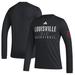 Men's adidas Black Louisville Cardinals Practice Basketball Pregame AEROREADY Long Sleeve T-Shirt