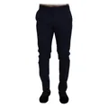 Dolce & Gabbana , Blue Linen Cotton Slim Trousers Chinos Pants ,Blue male, Sizes: XS, XL, M