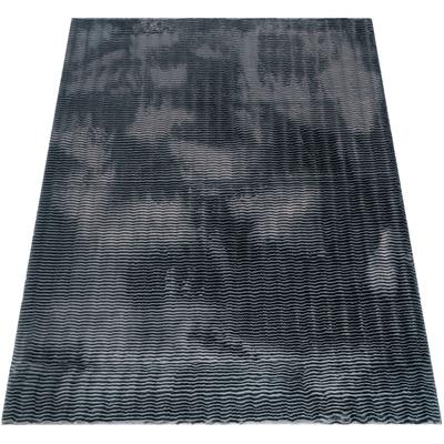 Hochflor-Teppich PACO HOME "Arnheim 743", grau (anthrazit), B:120cm H:27mm L:160cm, Polyester, Teppiche, Uni Farben, Wellen Muster, besonders weich, Hoch-Tief Effekt Image