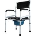 Bedside Commode Chair, Heavy-Duty Raised Toilet Seat with Handles, 6-Gears Height Adjustments, 180kg Capacity, Portable Bathroom Potty Chair for Adults