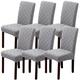 LANSHENG Dining Chair Covers, Stretch Chair Covers for Dining Chairs 6, Removable Washable Dining Chair Seat Slipcovers for Dining Room, Kitchen (Set of 6, Light Grey)