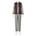 Thegis Princess Leia Costume Leia Organa Solo Cosplay Jacket Jumpsuit Outfits Halloween Suit,Brown-M