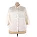 Style&Co 3/4 Sleeve Blouse: White Solid Tops - Women's Size 22