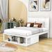 Red Barrel Studio® Hilmont Full Size Two Drawers Wooden Platform Bed w/ Shelf Wood in White | 46 H x 57 W x 77 D in | Wayfair