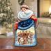 The Holiday Aisle® Carousel Horse Santa Wood Carved Masterpiece Figurine By G. Debrekht Wood in Blue/Brown/Red | 8 H x 5 W x 5 D in | Wayfair