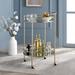 Everly Quinn Eldene Metal Bar Cart Glass/Iron/Metal in Gray/Yellow | 35.75 H x 22 W x 22 D in | Wayfair 4BE23D49A76149E1978EEA60E1F28467