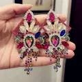Boucles d'oreilles pendantes en biscuits brillants pour femmes bijoux de style baroque boucles