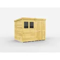 Diy Sheds 8X6 Pent Shed - Double Door With Windows