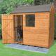 8X6 Reverse Apex Dip Treated Overlap Golden Brown Wooden Shed With Floor (Base Included)