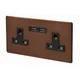 Varilight 13A Mocha Double Usb Socket