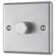 GoodHome Brushed Steel Profile Single 2 Way 400W Dimmer Switch