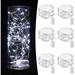 6 Pack Fairy Lights Battery Operated - 6.6 ft 20 LED Mini String Lights Waterproof Silver Wire Firefly Lights for Vases Mason Jars DIY Crafts Plants Table Centerpieces Wedding Cool White