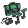 Hitachi 1.5Ah Li-Ion Combi Drill & Impact Driver Twin Pack 2 Batteries Ds10-Dhl/wh10-Dhl