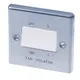 Lap 10A White Stainless Steel Effect Single Fan Isolator Switch