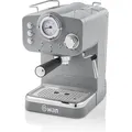 Swan Retro Espresso Coffee Machine, 1.2L Grey