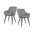 Aspect Furniture Set Of 2 Windsor Modern Accent Arm Chairs/dining Chairs,grey Fabric