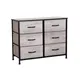 Requena Chest Of Drawers, 6 Drawers With Wood Top And Large Storage Space, Easy To Install Room Organizer Cd-5826-Grey-Black