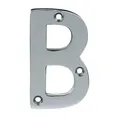 Polished Chrome Effect Non Self-Adhesive House Letter B, (H)75mm (W)47.5mm