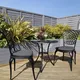 Charles Bentley Cast Aluminium Bistro Table And 2 Chairs Set Black Outdoor Table