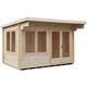 Shire Danbury 12X12 Toughened Glass Pent Tongue & Groove Wooden Cabin - Base Not Included