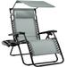 Best Choice Products Folding Zero Gravity Recliner Patio Lounge Chair w/ Canopy Shade Headrest Tray - Stardew