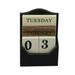 Black Wooden Calendar Desktop Calendar Vintage Perpetual Wood Calendar Block Office Home Decor Reusable Table Diy Planner