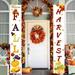 Fall Thanksgiving Porch Sign Banner Autumn Pumpkin Scarecrow Maple Leaves Front Door Decorative Hanging Banner Flag Thanksgiving Farmhouse Rustic Decoration Home Outdoor Yard Decor 71 x 12