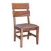 Umey 23 Inch Set of 2 Dining Chairs, Solid Wood Frame, Brown Faux Leather