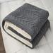 Berber Fleece Solid Throw Blanket, Thick and Warm Blanket for Winter