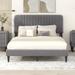 Classic Full Size Comfy Velvet House Bed, Upholstered Platform Bed