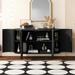 Modern Accent Storage Cabinet, Sideboard Buffet with Adjustable Shelves and Curved Doors, Luxury Wooden Console Table