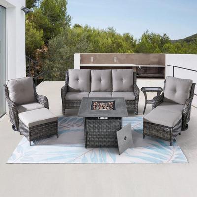 Outdoor Furniture Set with 50,000 BTU Fire Pit Table