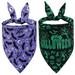 2 Pack Halloween Dog Bandanas Triangle Bibs Dog Scarf for Halloween Party Pet Costume -D