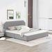 King Size Upholstery Platform Bed with Four Storage Drawers, Grey