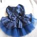 Farfi Female Pet Dog Party Apparel Imitated Silk Bowknot Sequined Princess Tutu Dress (Navy Blue L)