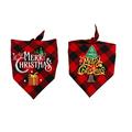 2 Pack Christmas Dog Bandanas - Triangle Merry Christmas Printing Plaid Pet Scarf Bibs Kerchief -Red Black Christmas Gift + Red Black Christmas Tree