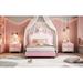 Fairytale Twin size Upholstered Princess Bed for Kids, Girls