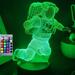 YSTIAN 3D Astronaut Night Light Lamp Illusion Night Light 16 Color Changing Table Desk Decoration Lamps Gift Acrylic Flat ABS Base USB Cable Toy