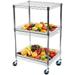 14 Deep x 48 Wide x 42 High 3 Tier Black Mobile Basket Unit