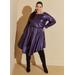 Plus Size Asymmetric Coated A Line Dress