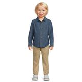 Wrangler Toddler Boysâ€™ Long Sleeve Chambray Shirt and Jogger Pants Set 2-Piece Size 2T-4T