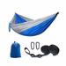 Camping Hammock - Portable Hammock Single or Double Hammock Camping Accessories for Outdoor Indoor w/ Tree Straps - gray + royal blue