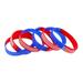 Women Silicone Bracelet 20pcs Sports Silicone Bracelet Personality Simple Star Pattern Wrist Band Hand Rings Decoration Fashion Band Set (Red+Blue)