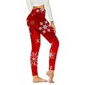 safuny Women s Yoga Legging Skinny Pencil Pants Girls Teen Holiday High Waist Trendy Trousers Casual Comfy Daily Christmas Snow Man Tree Reindeer Wine M