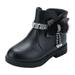 nsendm Female Shoes Big Kid Snowboard Shoes for Kids Short Boots Warm Leather Boots Baby Bow Cute Cotton Shoes Warm Boots Boots Big Kids Black 1.5