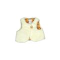 Tahari Faux Fur Vest: White Print Jackets & Outerwear - Size 6-9 Month