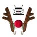 Car Christmas Reindeer Antler Decorations Vehicle Christmas Car Decor Kit with Jingle Bells Rudolph Reindeer and Red Nose Auto Accessories Decoration Kit Best for Car SUV Van Truck Xmas Gift Set