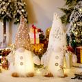 Christmas Gnomes Plush with LED Lighting Beard Handmade Swedish Tomte Santa Scandinavian Figurine Nordic Plush Elf Doll Gnome Ornaments Christmas Decorations Home Decor 2 Pack